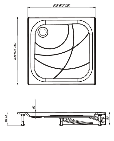 Душевой поддон 1Marka Freya New 01пфн10п