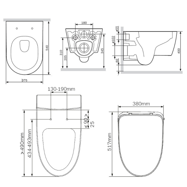 Унитаз подвесной электронный AM.PM Func C8F1702SC
