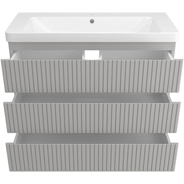 Тумба с раковиной 105 Brevita Victory УТ000023622 серый шелк