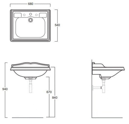 Тумба с раковиной Tiffany World Veronica Ver 66 noce/cer+AR824bi*1