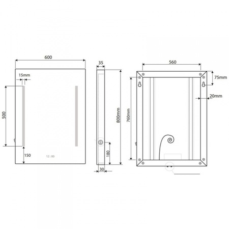 Зеркало, с подсветкой Bemeta Hotel Equipment 127201659
