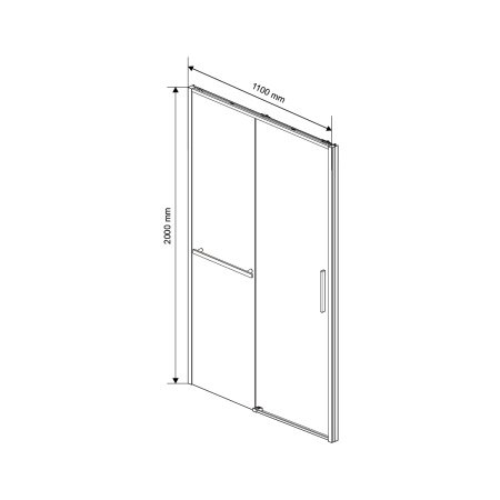 Душевая дверь Vincea Slim Soft VDS-1SS110CL, (110х200)  хром, стекло прозрачное