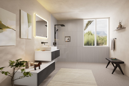 Смеситель для раковины встраиваемый Hansgrohe Metropol 32526340 шлифованный черный хром