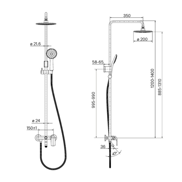Душевой гарнитур IDDIS Chip (CHISB1Fi06)