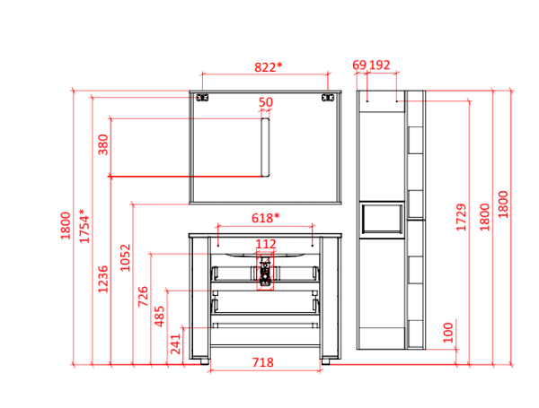 Нижний шкаф Астра-Форм Лотус с 2 ящиками ЦВ RAL
