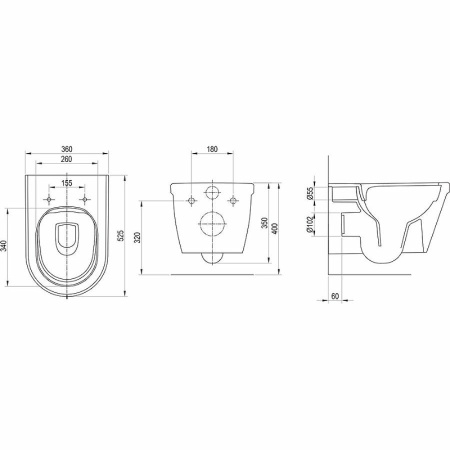 Унитаз подвесной Ravak Chrome RimOFF X01651