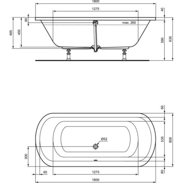 Ванна акриловая (180х80) Ideal Standard HOTLINE K275601 Ванна акриловая (180х80) Ideal Standard HOTLINE K275601