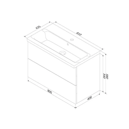 Тумба без раковины 80 см Am.Pm Gem M90FHX0802WG белый глянец