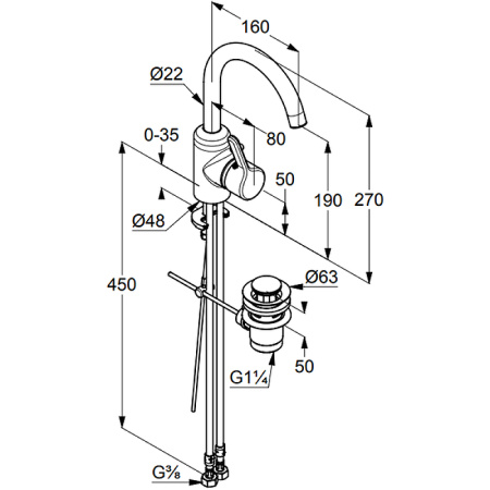 Смеситель для раковины Kludi Bingo Star 420300578