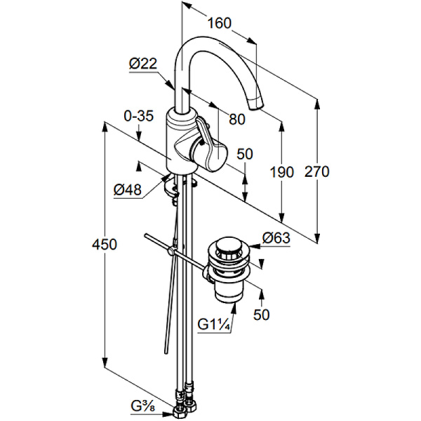 Смеситель для раковины Kludi Bingo Star 420300578