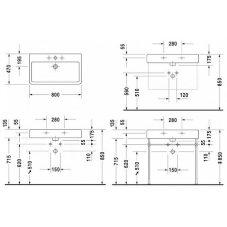 Умывальник Duravit 0454800000