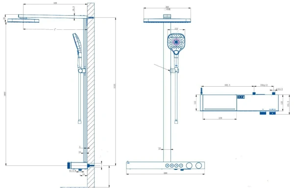 Душевая система с изливом Arrow AMG14GH872U1CP хром