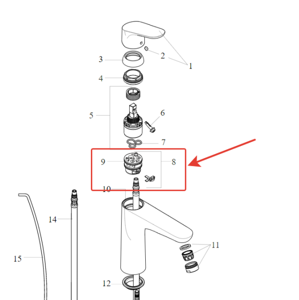 Адаптер под картридж с клипсой Hansgrohe М2 98750000
