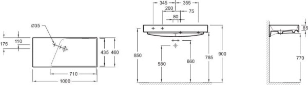 Раковина подвесная Jacob Delafon Rythmik EXN112-00