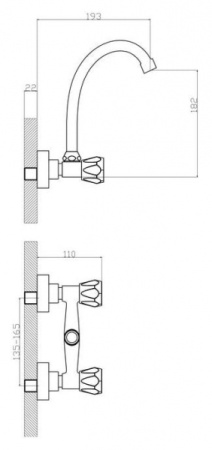 Смеситель для кухонной мойки Rossinka L02-73