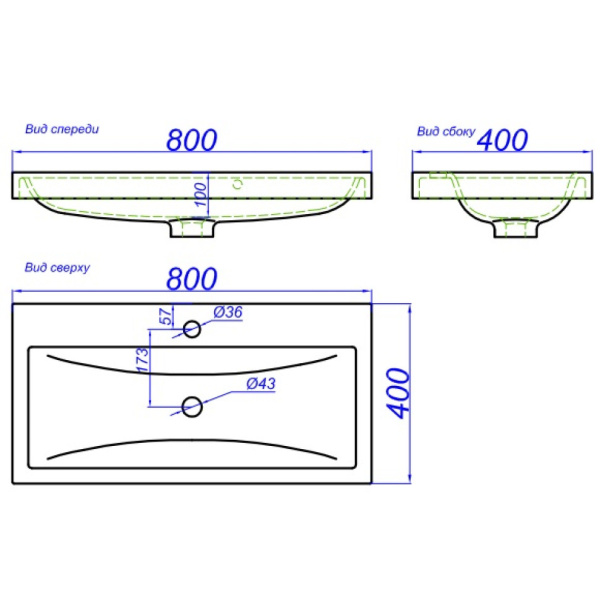 Раковины (80х40) Aqwella Infinity 800 Inf.08.04.D