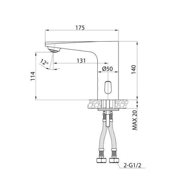 Смеситель для умывальника Iddis Pulse, сенсорный (PULSBS3i86)