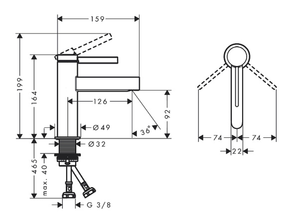 Смеситель для раковины Hansgrohe Finoris 76010670 Смеситель для раковины Hansgrohe Finoris 76010670