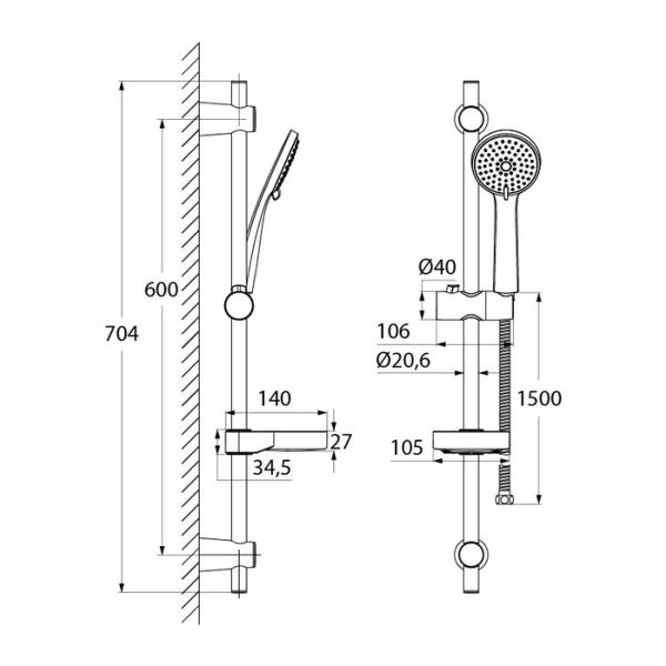 Душевой гарнитур IDDIS Cuba (CUB3F00i16)