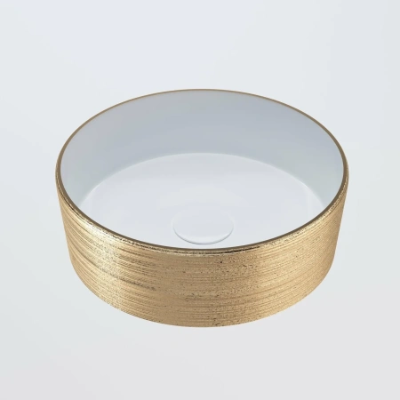 Раковина накладная (35,5х35,5) Grossman Color GR-5010GW, золото