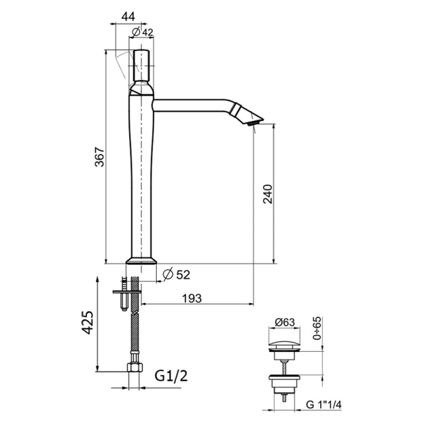 Смеситель для раковины Webert Opera OA830402010, золото