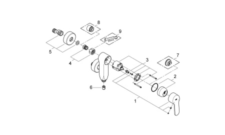 Смеситель однорычажный для душа Grohe Eurostyle Cosmopolitan 23300 000 (23300000) хром 
