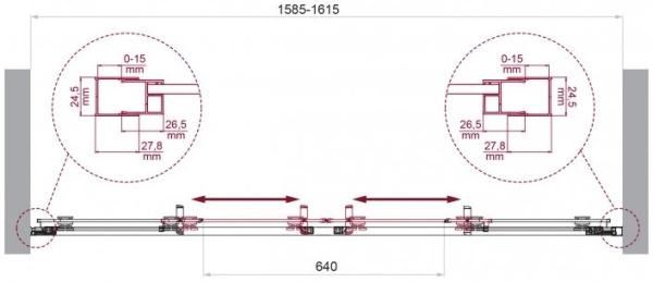 Душевая дверь BelBagno Luce LUCE-BF-2-160-C-Cr