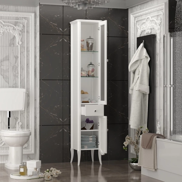 Пенал Opadiris Брунелла, цвет белый матовый, правый 00-00004340