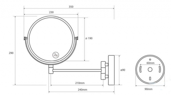 Косметическое зеркало без подсветки Bemeta 112201522