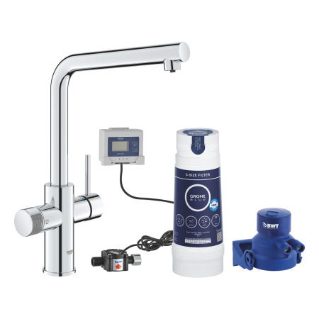 Стартовый комплект с фильтром S-Size GROHE Blue Pure Minta 30589000, хром