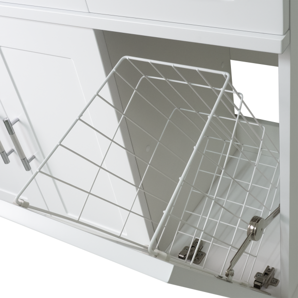 Тумба под раковину Misty Купер 90 с бельевой корзиной левая П-Куп01090-012БкЛ