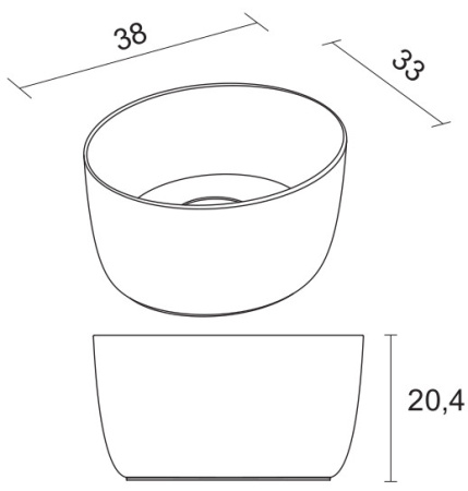 Раковина Riho Oval (38x33) W026001105