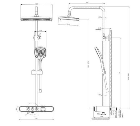 Душевая система Arrow AMG13SH855A хром