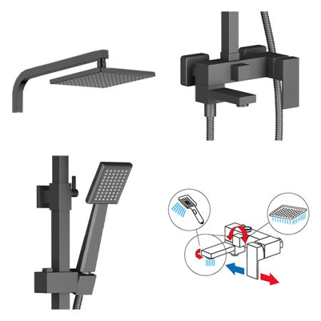 Душевая система Timo Selene черный SX-2013/03