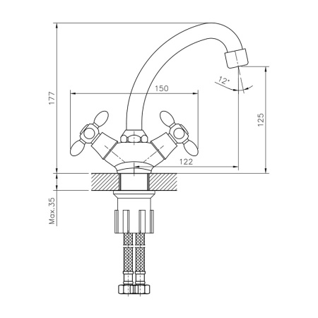 Смеситель для раковины DECOROOM DR53 DR53012