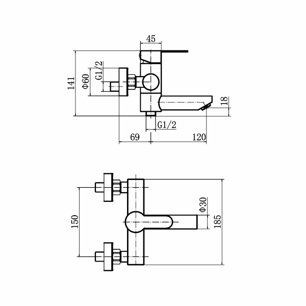 Смеситель для ванны FASHUN A53001-8 Смеситель для ванны FASHUN A53001-8