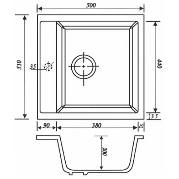 Кухонная мойка KAISER KMM-5051 мрамор (KMM-5051W)