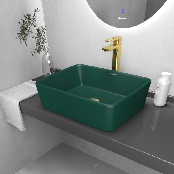 Раковина накладная (48х37) Grossman Color GR-3016OLM, Зеленый