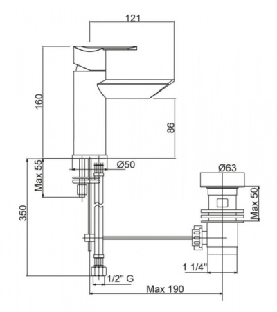 Смеситель для раковины Cezares Garda GARDA-LSM1-01-Cr