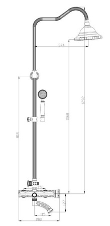 Душевая система для ванны Zorg A 103DS-SL