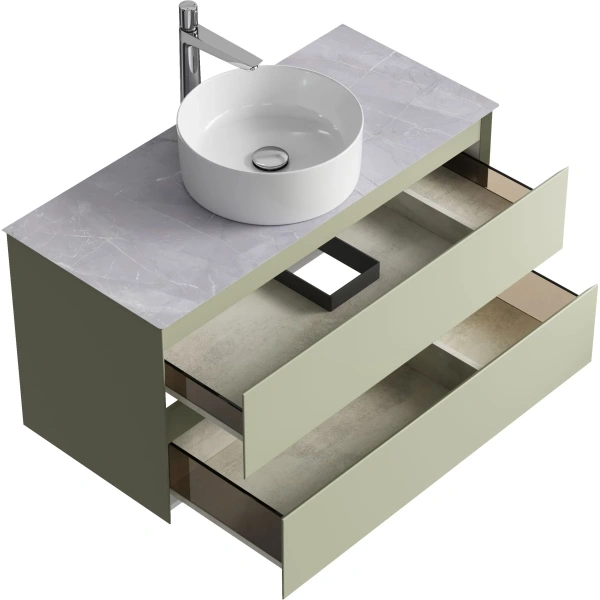 Тумба без раковины 100 см Aqwella Geometria GE01102SH шалфей зеленый матовый