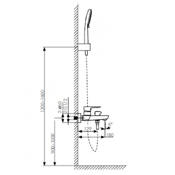 Смеситель для ванны  KAISER Sofia (04022)