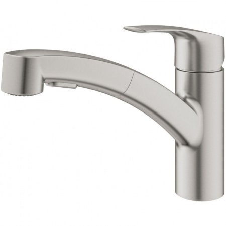 Смеситель для кухни с выдвижным изливом Grohe Eurosmart 30305 DC1 (30305DC1) суперсталь