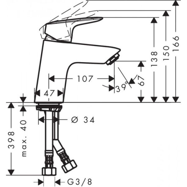 Смеситель для раковины Hansgrohe Logis 71076000