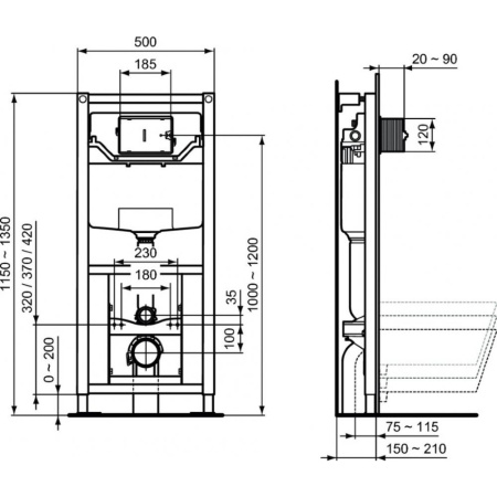Инсталляция Ideal Standard Prosys R009567