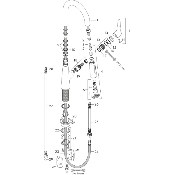 Смеситель для кухни с выдвижным изливом Hansgrohe Talis M51 2jet 72815800 нержавеющая сталь