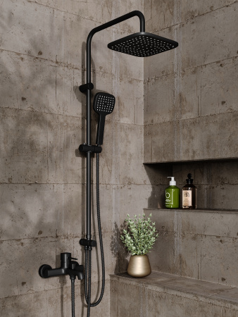 Душевая система смеситель с изливом Orange Karl M05-934b черный