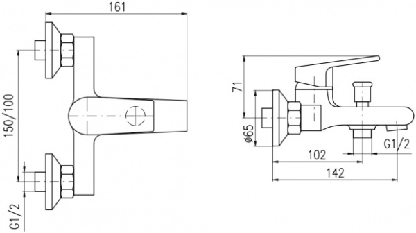 Смеситель для ванны Rav Slezak Colorado CO254.5CMAT