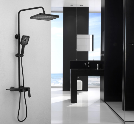 Душевая система с изливом Belz B24572-7, черный