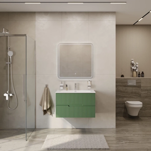 Тумба под раковину Cezares DUET-N-800-2C-SO-PS-P Фисташковый софт